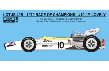 Decal – Lotus 49B - 1970 Race Of Champions / Brands Hatch - P.Lovely